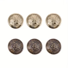 1box Brass Shank Button Flat Round with Shield Mixed color 25x7.2mm Hole: 3.5mm