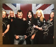 * IRON MAIDEN * signed 11x14 photo * STEVE HARRIS, DAVE MURRAY & JANICK GERS * 2