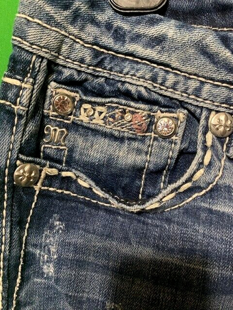 Miss Me Easy Crop Standard jeans size 31 pink stitching image 9