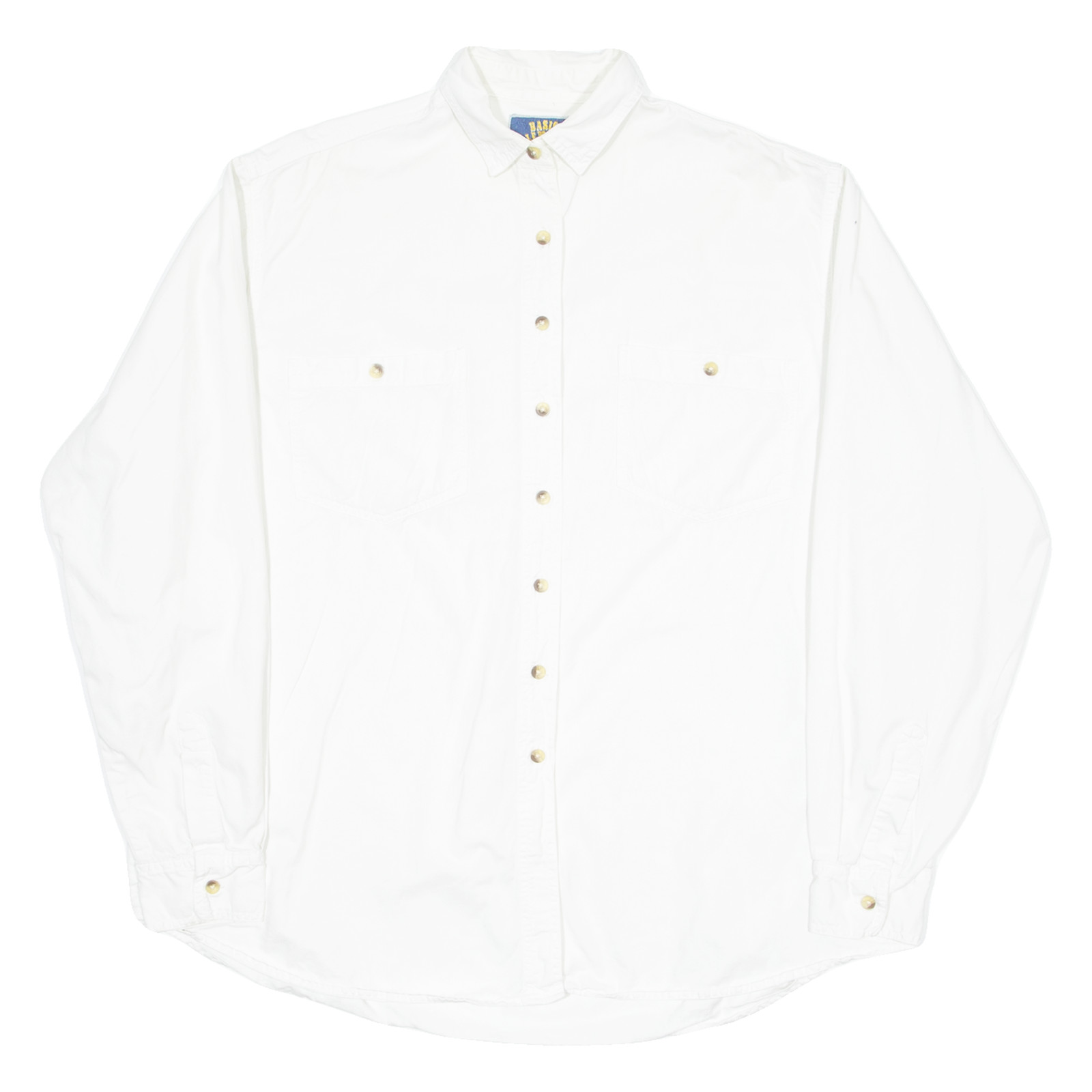 BASIC ELEMENTS Womens Plain Shirt White Long Slee… - image 1