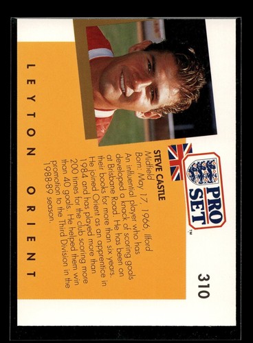 1990-91 Pro Set England #310 Steve Castle (NM)(SOC) - Picture 2 of 2