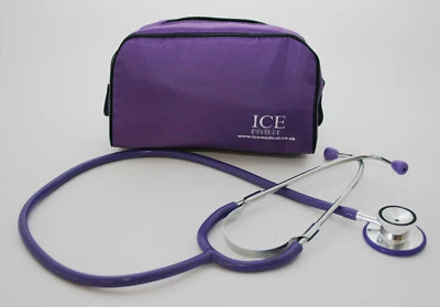 ICE MEDICAL Purple Stethoscope With Purple Bag - Student, Nurse, Vets Brand New