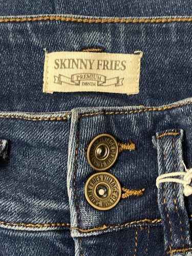 Skinny Fries Jeans Dark Blue Jeans Distressed Womens size 5 Skinny High Rise NWT - Picture 7 of 14