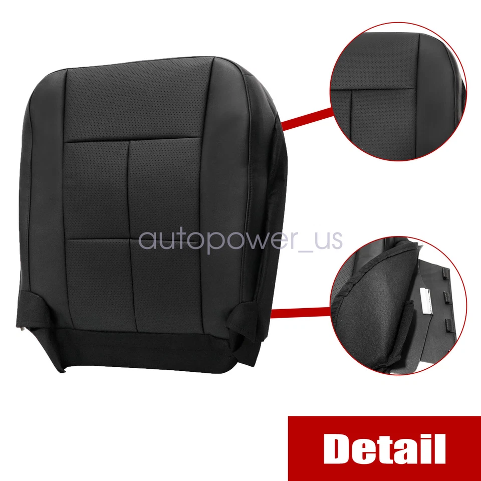 Cubierta de asiento de cuero perforado inferior para conductor Lincoln Navigator 2007-14 negra Foto 3 de 4
