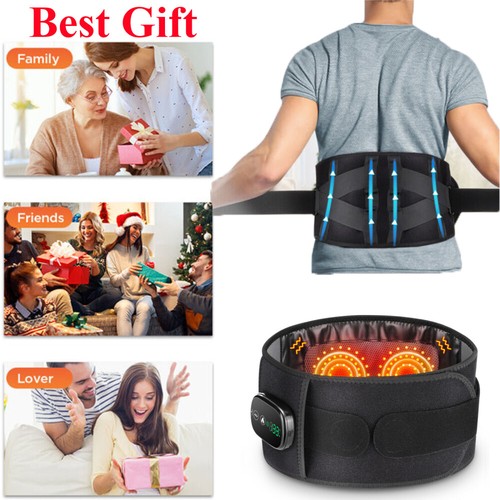 Cordless Infrared Heated Back Support Lumbar Lower Back Massage Belt Pain Relief - Picture 2 of 19