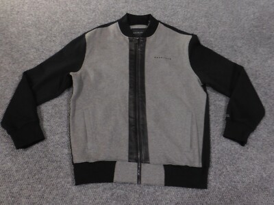 Sean John Jacket large gray Black Mens hip-hop vintage y2k retro zip