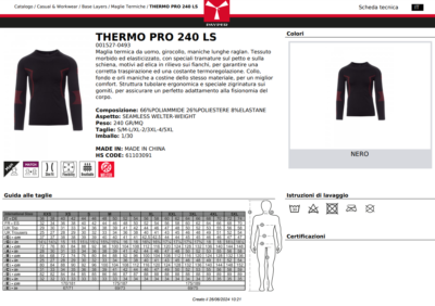 PAYPER THERMO PRO 240 LS Maglia Termica Calda per Agricoltori Operai Invernale