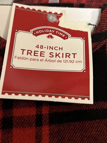 Baum Rock Holiday Time 48" rot & schwarz Büffel kariert Weihnachten Kugel Fransen Neu mit Etikett - Bild 3 von 11
