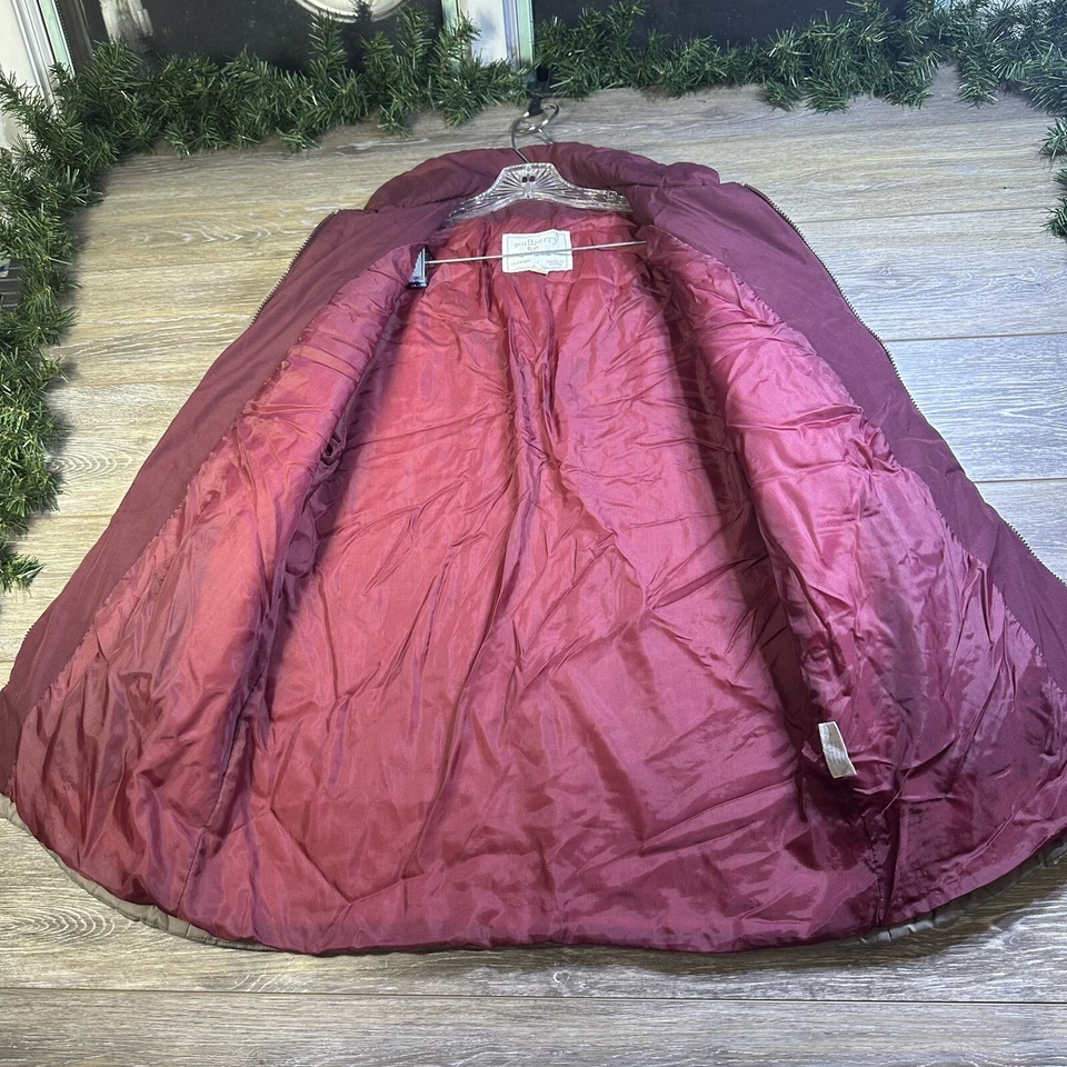 Abrigo Vintage Talla Mediana (10-12) Gris Granate Rojo Estilo Victoriano Mulberry Street Foto 4 de 4