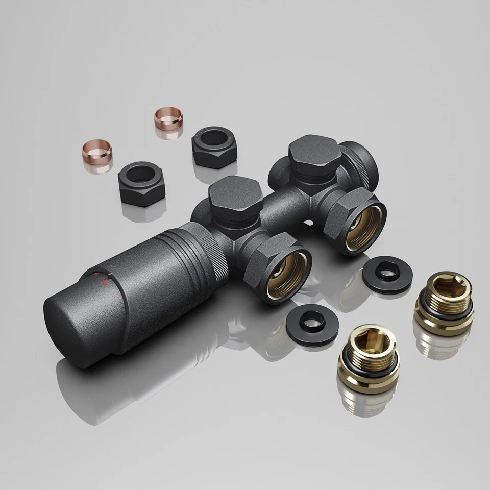 Multiblock Heizkörper Anschlussarmatur inkl. Thermostat Hahnblock Ventil 