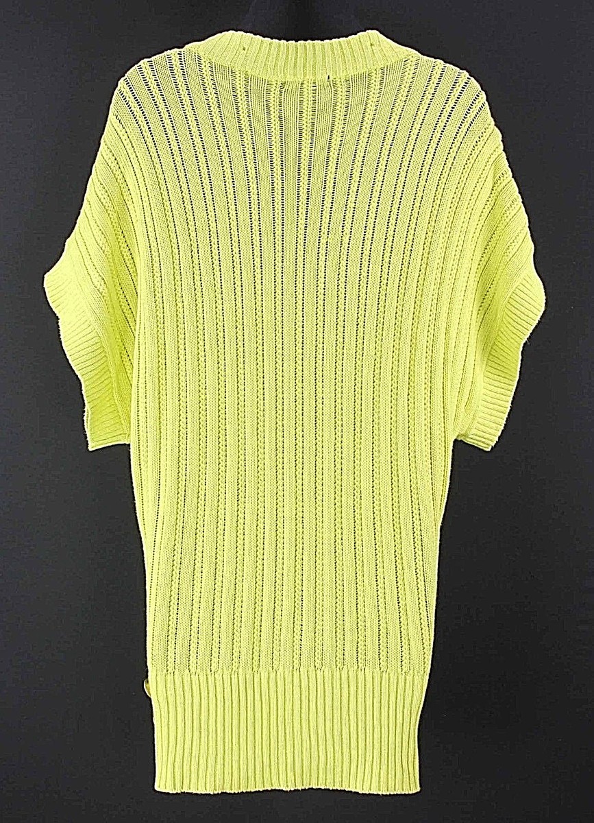 XOXO Top Sz S Lime 100% Cotton 3Pc Drop SS Necklace Detachable