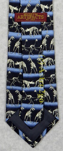 DINOSAURIERKNOCHEN SKELETTE T REX JURASSIC Museum Artefakte Seidenkrawatte NEU! - Bild 4 von 5