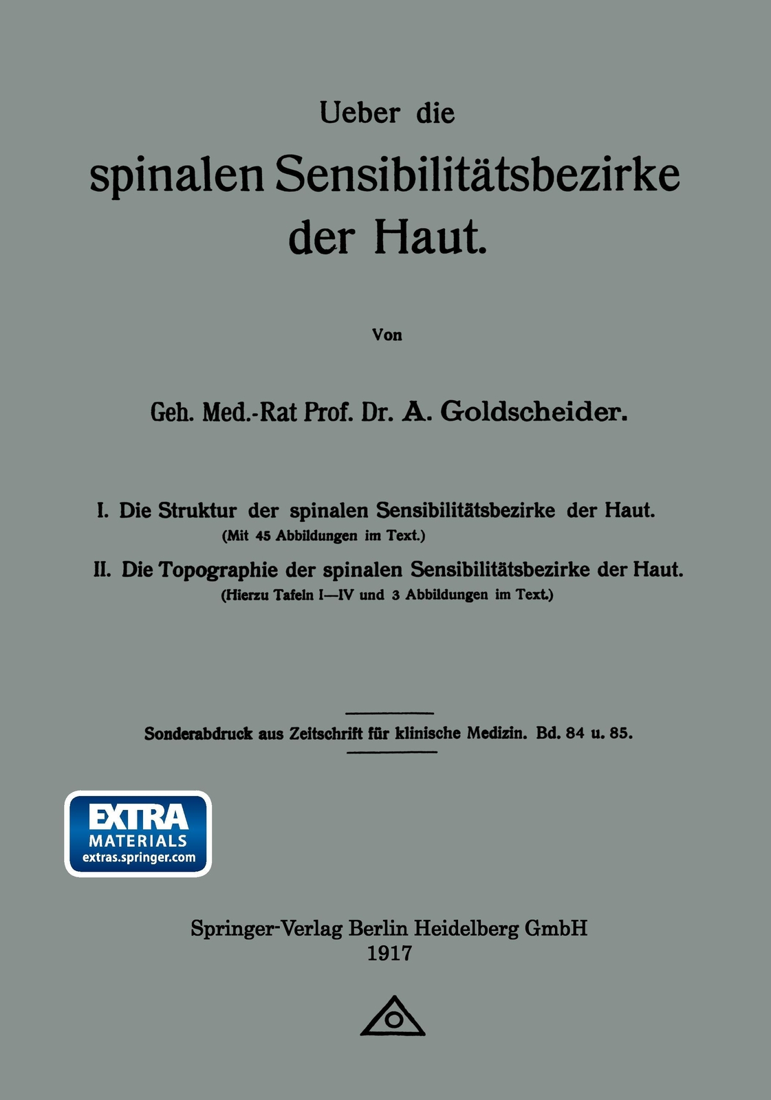 Thumbnail - Ueber Die Spinalen Sensibilitätsbezirke Der Haut | Buch |