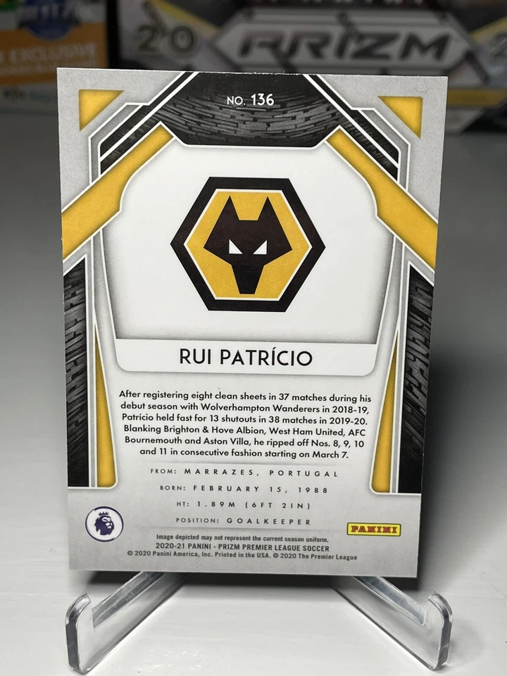 2020/2021 Panini Prizm Premier League Rui Patricio Base #136 Wolves - Image 2 of 2