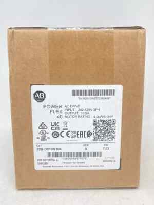 NEW Sealed Allen-Bradley 22B-D010N104 /A PowerFlex 40 AC Drive 4.0kW/5HP/7.02FW