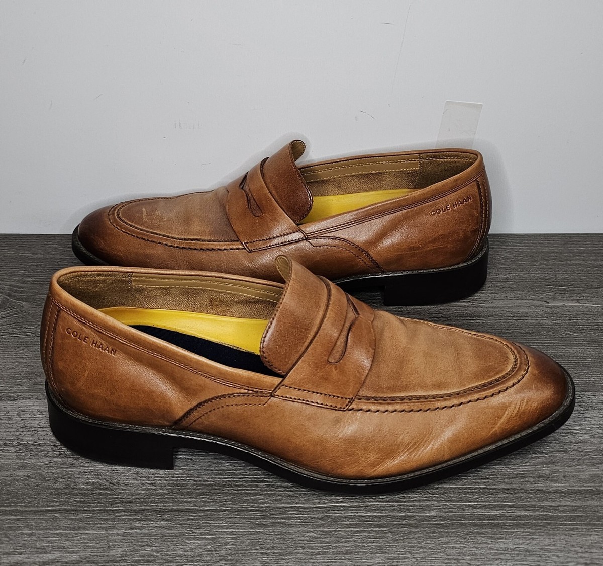 Cole Haan Grand Leather Penny Loafer Dress Shoes Mens 9M Orange Brown Tan C33224 Cole Haan Grand Hawthorne British Tan Leather | Mercari main image 2