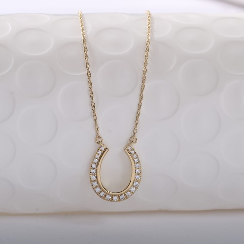Collar colgante herradura de diamante TDW oro blanco de 10 K 1/6 quilates - Imagen 27 de 28