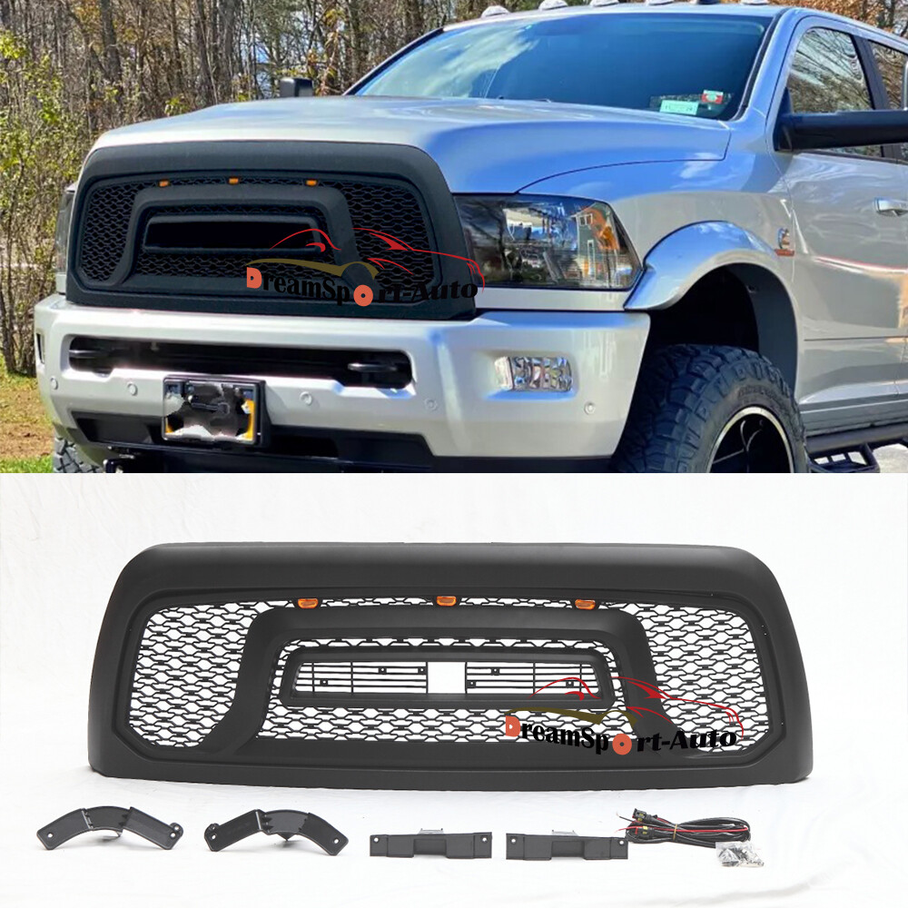 Front Grille For 2010-2019 Dodge Ram 2500 Big Horn Grill w/LED Lights & Letter