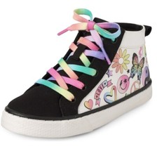 Girls Doodle Canvas High Top Sneakers - Multi cIr Size 4