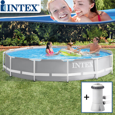 Intex Frame Pool Set Prism Rondo Ø 366x76 cm mit Pumpe Aufstellbecken Gartenpool