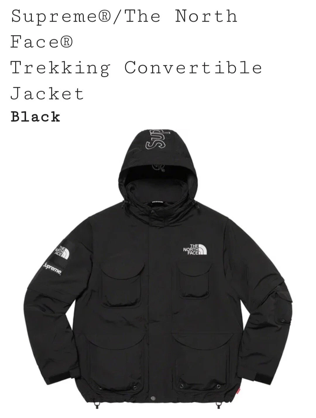 Veste convertible Supreme x The North Face Trekking   Taille S   Tout neuf
