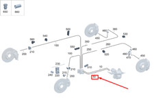 MERCEDES-BENZ EQS V297 Bremsleitung LHD A2974202700 NEU ORIGINAL