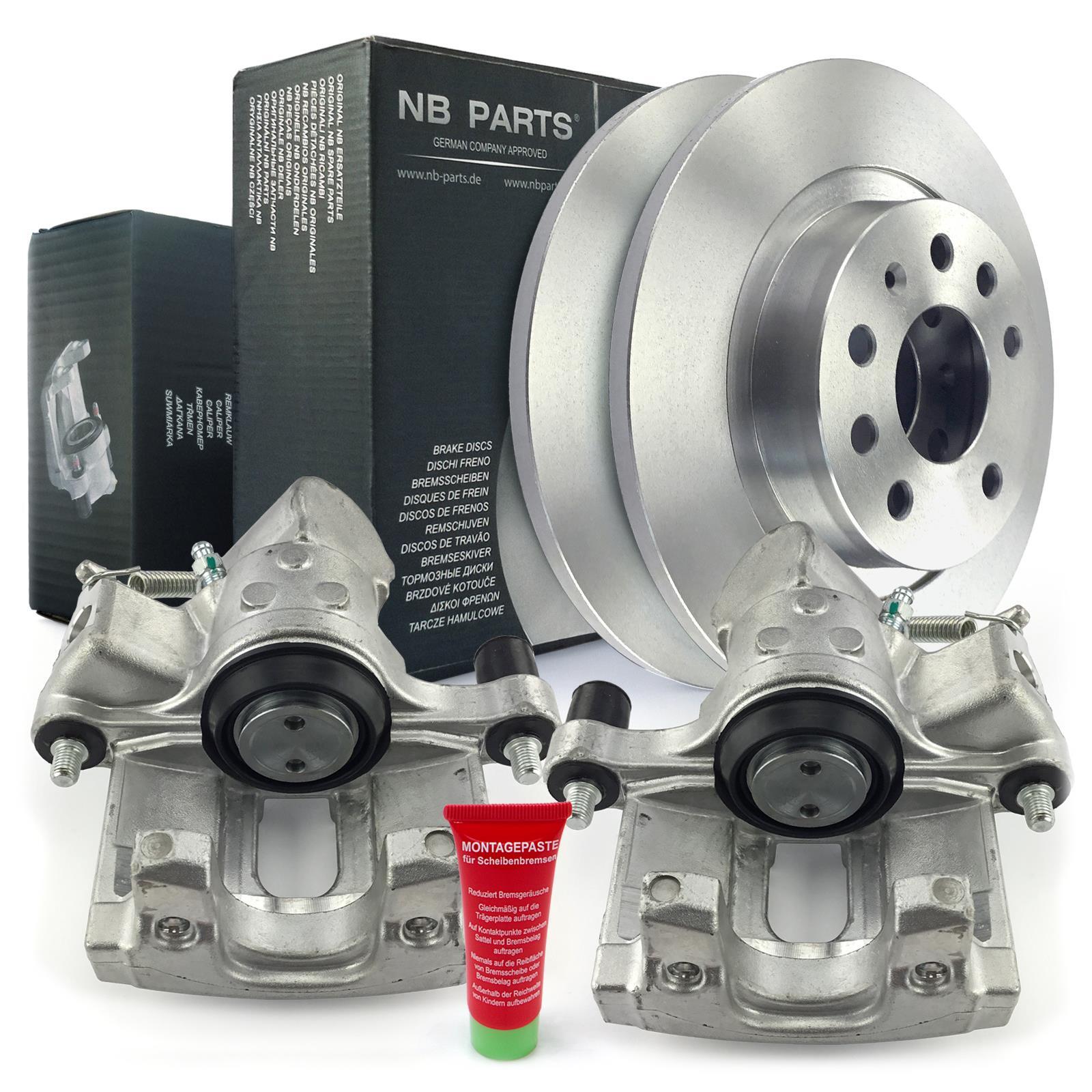 2x Brake Caliper + Brake Discs Rear for Opel Signum CC Z03 Vectra C