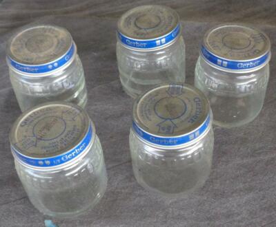 Lot of Vintage Glass Baby Food Jars Gerber VGC GREAT FOR