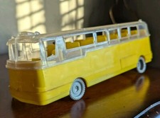 Vtg Marx Deluxe Scenic School Bus Plastic Yellow 1950s Toy Rider Removable Top