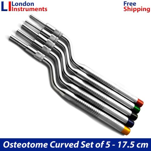 Sinus Lift Osteotomes Kit Curved OffSet Concave Dental Implant Instruments 5 Pcs - Picture 2 of 5