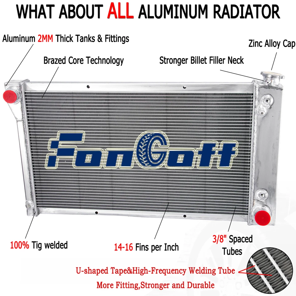 Fit 1967-1972 Chevy GMC C/K Series Pickup Truck 3 Row Aluminum Cooling Radiator Foto 2 de 4