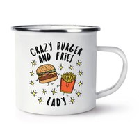 VerrüCkte Hamburger Und Frittieren Damen Stars Emaille Tasse Lustiger Witz Fast
