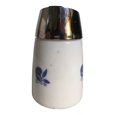 Vintage Gemco USA Milk Glass And Blue Cornflower 6" Sugar Shaker Dispenser