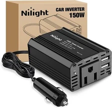 Nilight 150W Power Inverter 12V DC to 110V AC Car Charger Converter