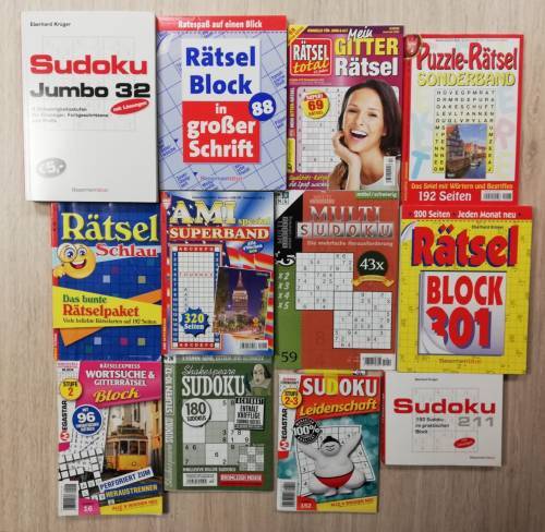 12 Rätsel Hefte Puzzle Sudoku Wortsuche - Bild 1 von 1