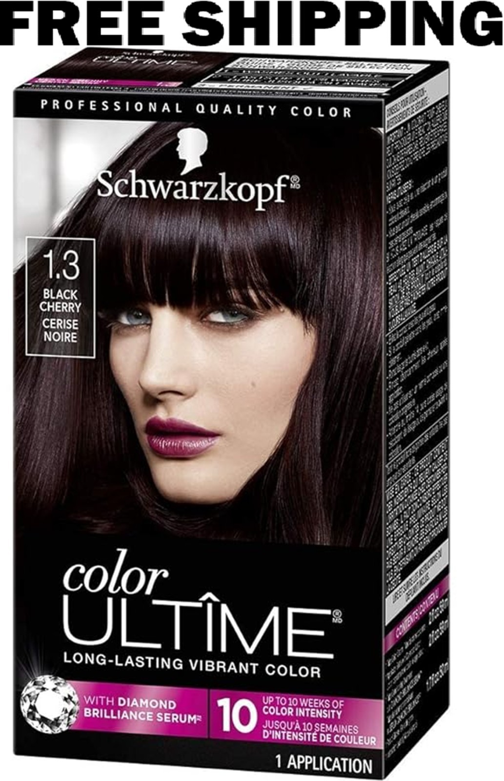 Ultime 1.3 Black Cherry Permanent Hair Color,long-lasting Sh