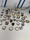 Big Costume Jewelry Lot Of Over 40 Rings Some Vintage Antique