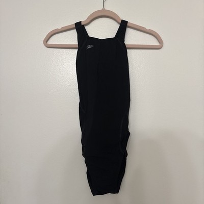 Speedo Fastskin FS-Pro Black Racing Swimsuit Competitive Swimwear Size 34