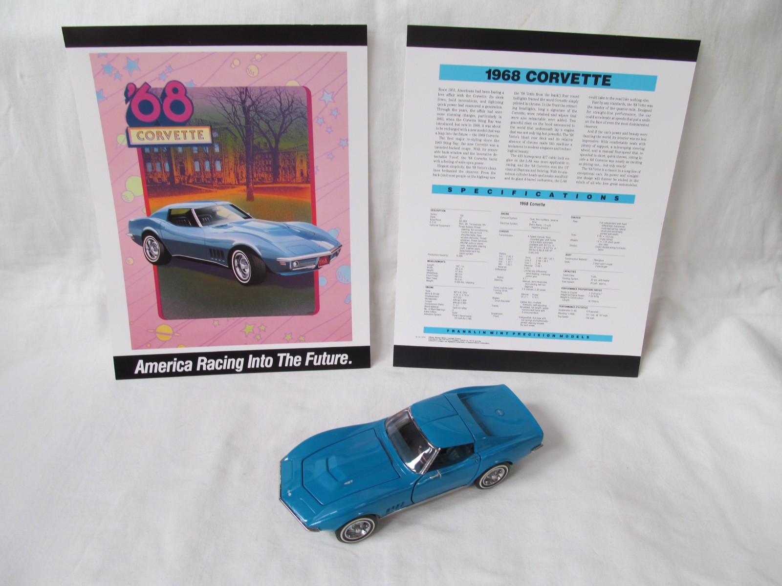 Franklin Mint Precision Model Diecast 1:24 Chevrolet Corvette 1968  Pre-owned