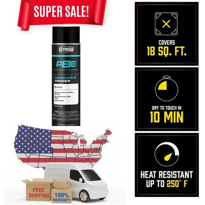 High-Performance PBE Sandable Black Primer - Heat Resistant, 15oz for Body Shops