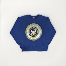 VTG Soffe US Navy Sweatshirt SZ Med Navy Naval Academy 90s Made In USA 2 Sided
