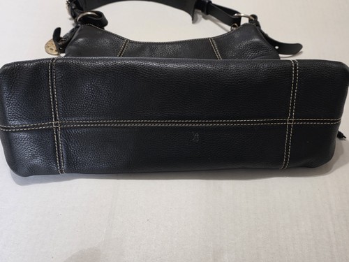 Dooney & Bourke East West Hobo Slouch Purse Bag Black Pebbled Leather PinkLining - Picture 5 of 24