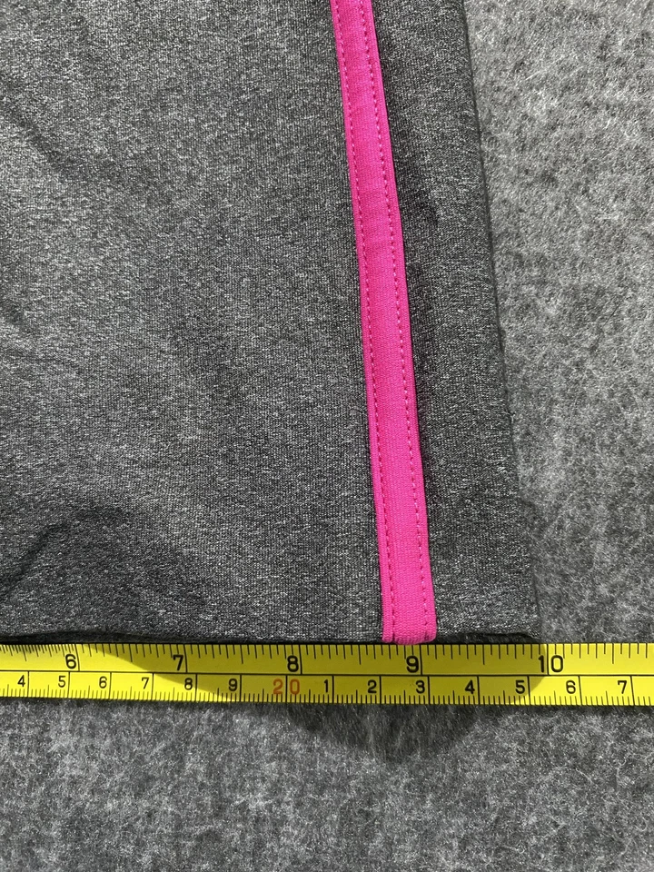 Calça Xersion Feminina Cinza Médio Rosa Semi Ajuste Flare Yoga Atlético Roupa Ativa - Imagem 3 de 4