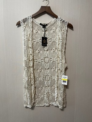 Living Doll LA Lace Crochet Vest NWT