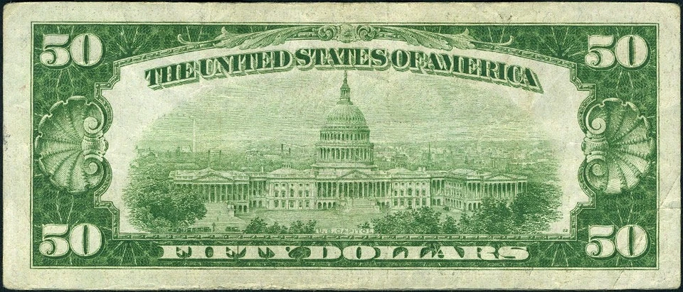 FR. 2101 H $50 1928-A Federal Reserve Note St. Louis H-A Block  VF+ - Image 3 of 3