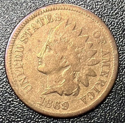 1869 Indian Head Cent 1C VG Details Semi-Key Date