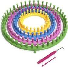 Runder Strickrahmen, Knitting Loom Set, Strickring Set (4 Größen - 14 cm|19 cm|2