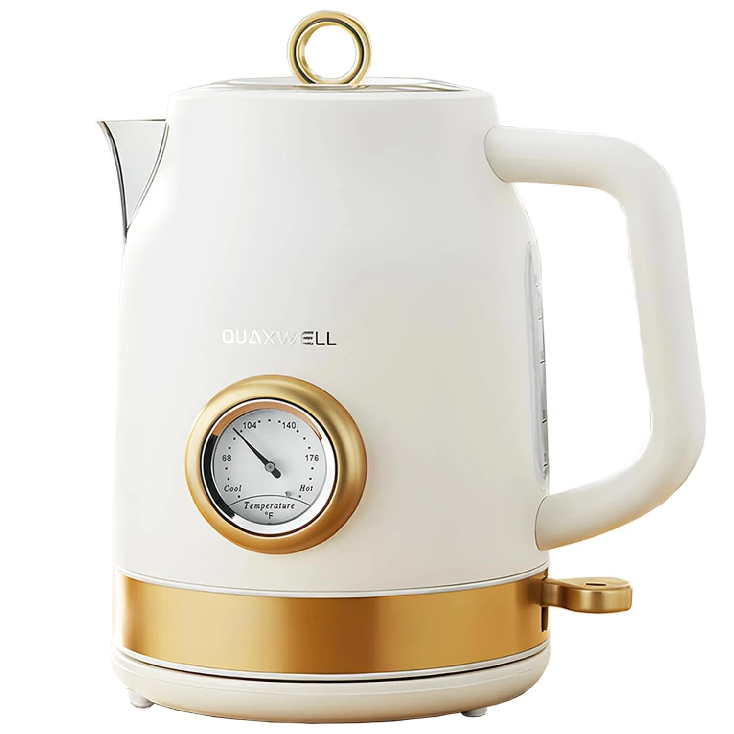 Retro Electric Kettle, 1.7L 304 Stainless Steel Tea Kettle with Temperature G...