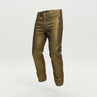 Versace Runway Gold Metallic Jeans CLG Certified Italy $1,125 Retail Size 30