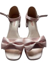 Girls Pink Summer Sandals With Small Heel Size 2